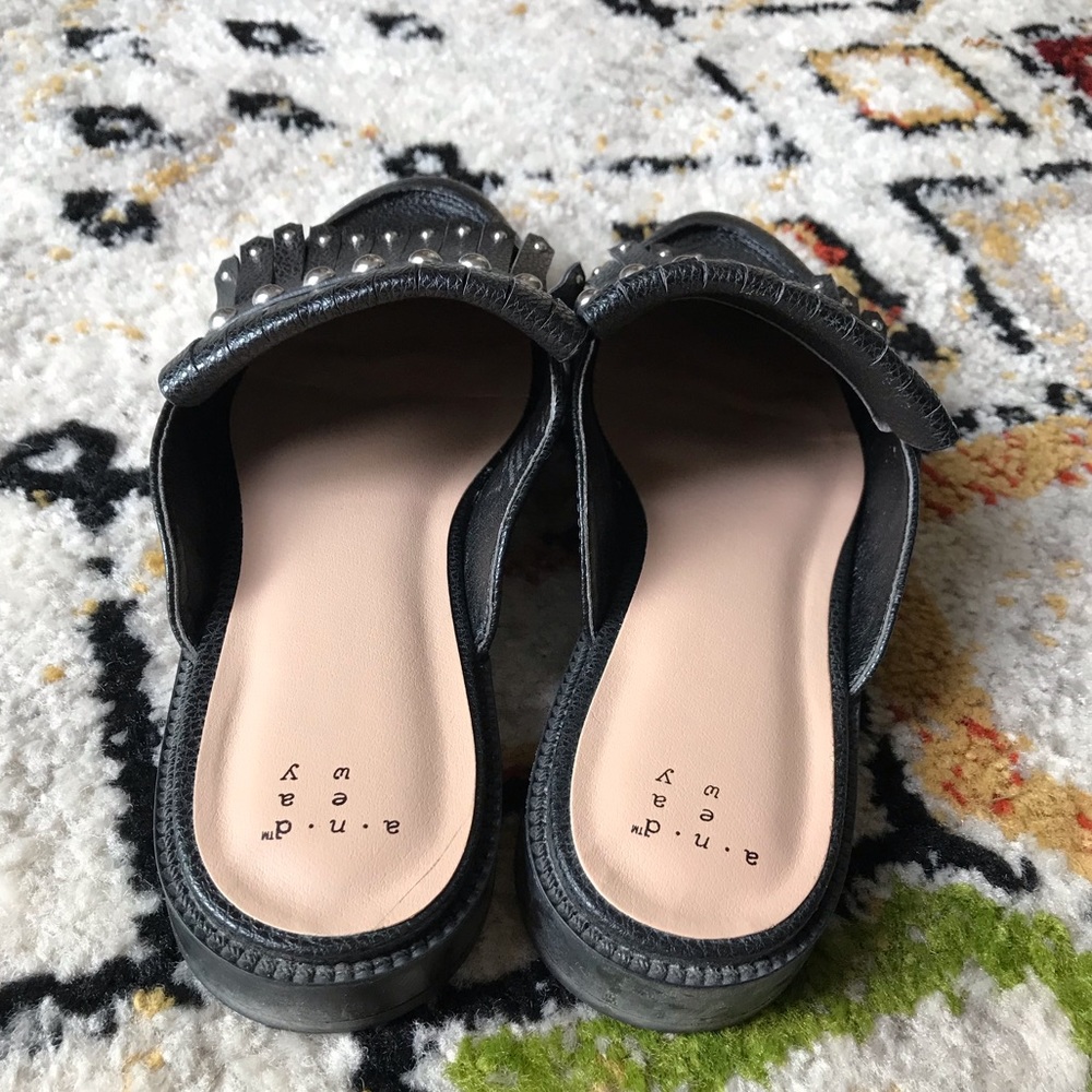 a new day Black Studded Fringe Mules - Picture 3 of 5